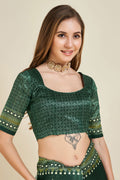 Green Silk Saree With Blouse Piece