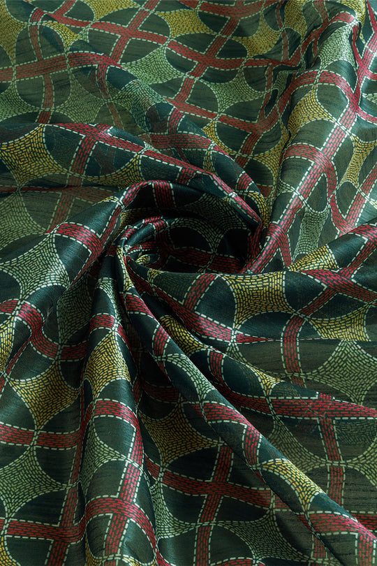 Green Silk Saree With Blouse Piece