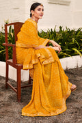 Dandelion Yellow Georgette Saree