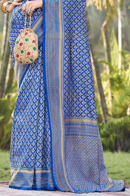 Cerulean Blue Banarasi Saree