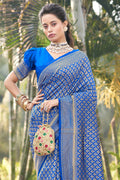 Cerulean Blue Banarasi Saree