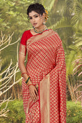Scarlet Red Banarasi Saree