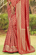 Scarlet Red Banarasi Saree
