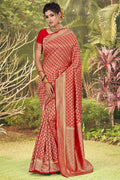 Scarlet Red Banarasi Saree