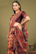 Womens Cotton Multicolour Saree With Blouse Piece