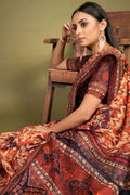 Womens Cotton Multicolour Saree With Blouse Piece