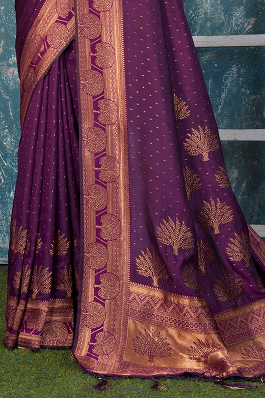 Magenta Purple Banarasi Saree
