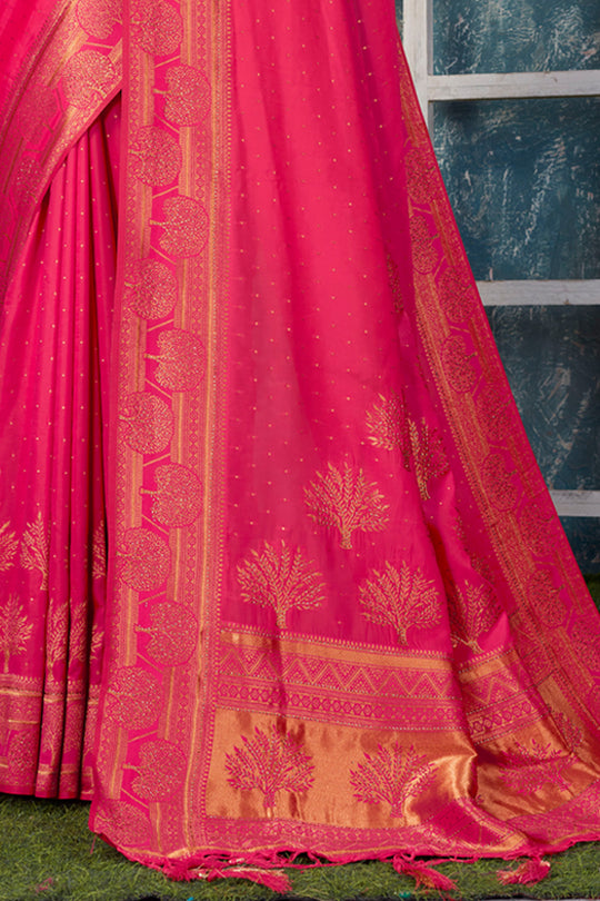 Taffy Pink Banarasi Saree
