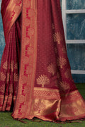 Brick Red Banarasi Saree