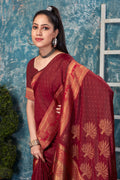 Brick Red Banarasi Saree