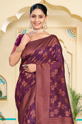 Beige Silk Saree With Blouse Piece