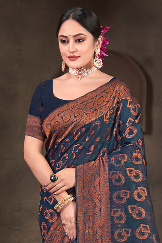 Maroon Cotton Saree With Blouse Piece