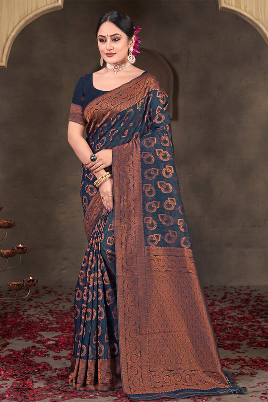 Maroon Cotton Saree With Blouse Piece