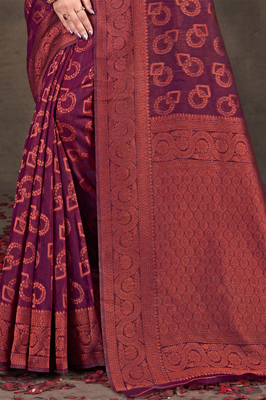 Green Cotton Saree With Blouse Piece