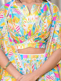 Yellow Georgette Lehenga Choli with Shrug
