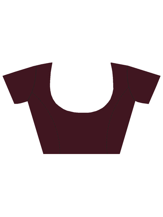 Brown Stain Silk Saree With Blouse Piece