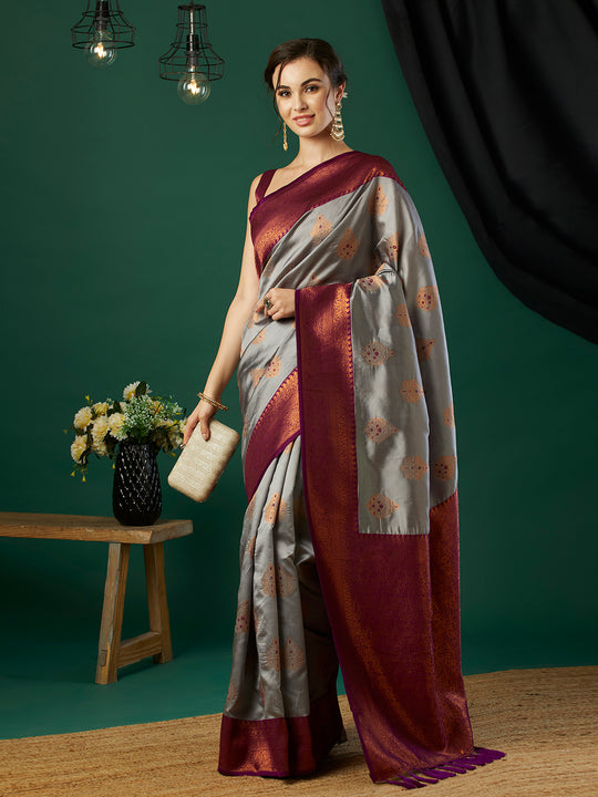 Banarasi Silk Saree With Blouse Piece