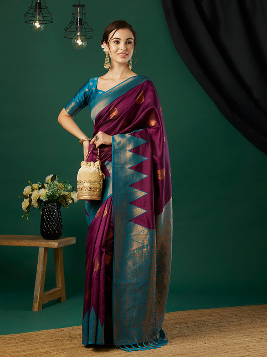 Banarasi Silk Saree With Blouse Piece