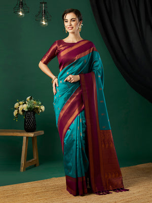 Banarasi Silk Saree With Blouse Piece