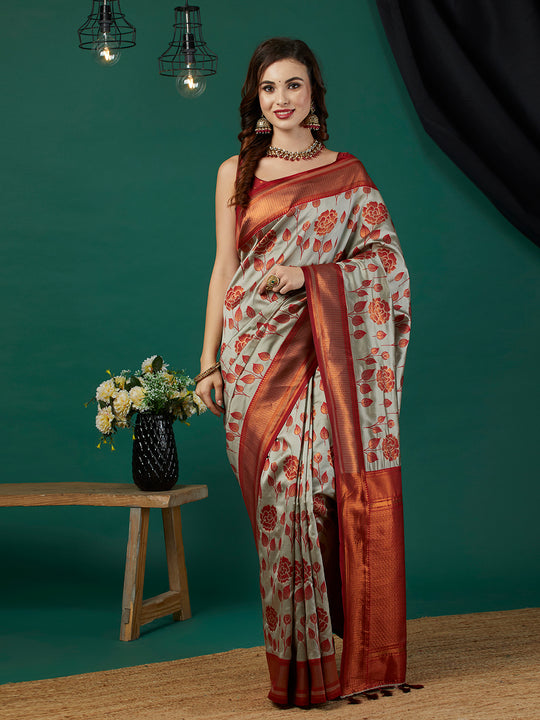 Banarasi Silk Saree With Blouse Piece