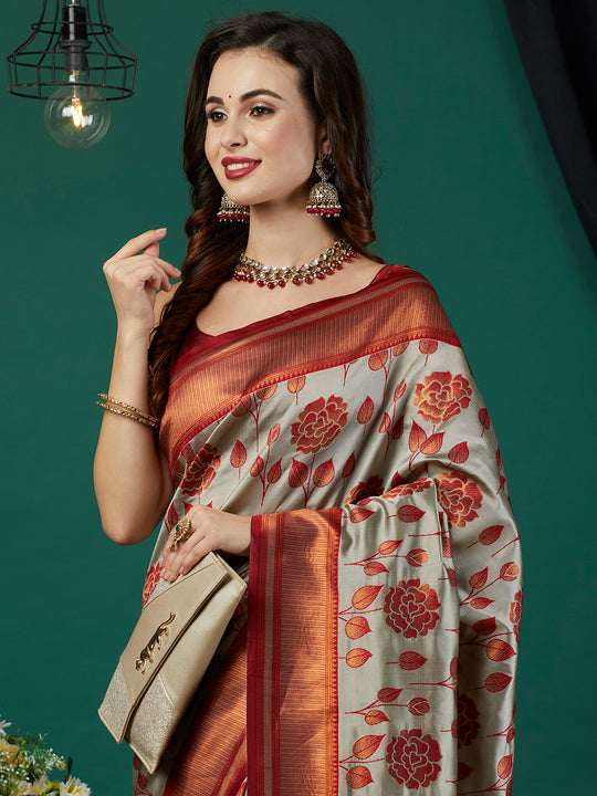 Banarasi Silk Saree With Blouse Piece