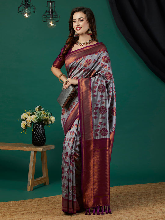 Banarasi Silk Saree With Blouse Piece
