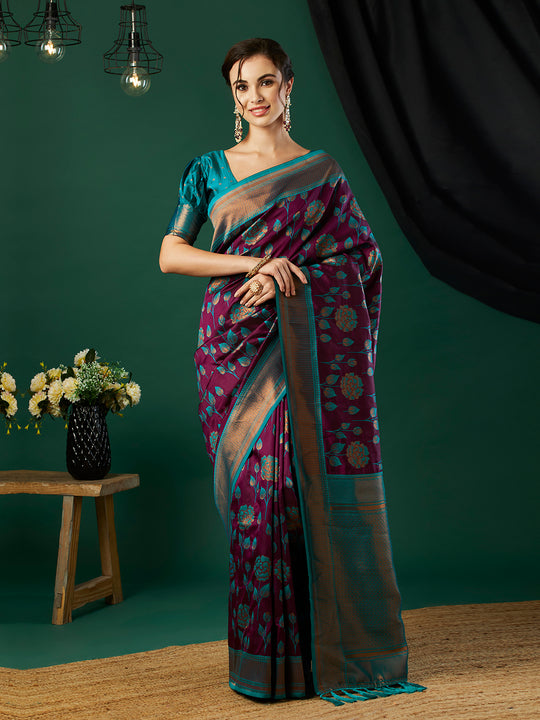 Banarasi Silk Saree With Blouse Piece