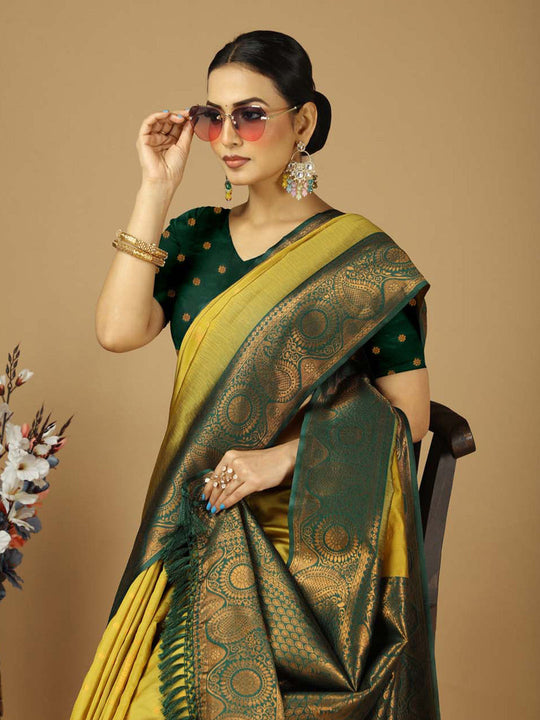 Banarasi Silk Saree With Blouse Piece