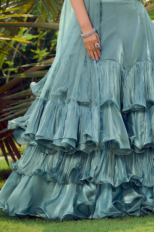 Lavender Fancy Silk Lehenga Set