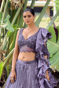 Blue Fancy Silk Lehenga Set