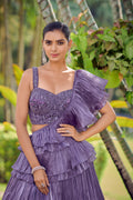 Mauve Fancy Silk Lehenga Set