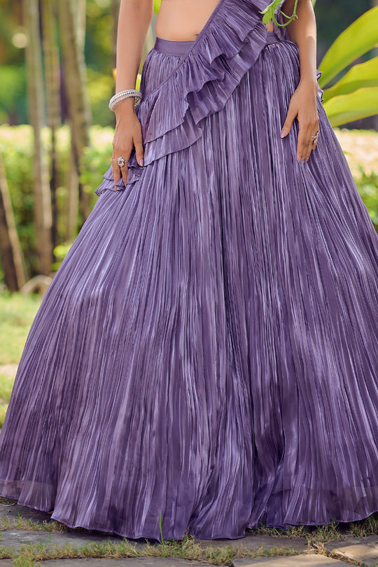 Mauve Fancy Silk Lehenga Set