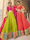 Pink And Green Lehenga Choli