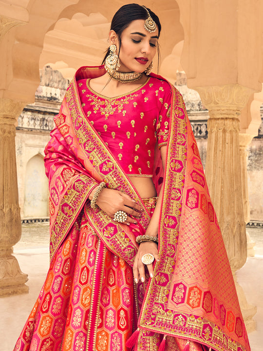 Taffy Red Lehenga Choli