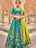 Blue And Yellow Lehenga Choli