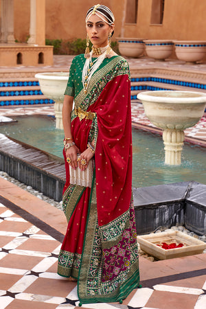 Scarlet Red Patola Saree