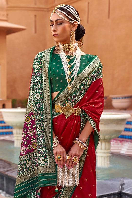 Scarlet Red Patola Saree
