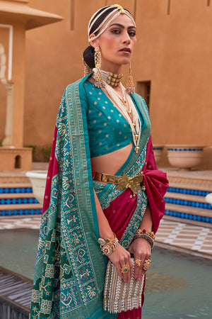 Magenta Pink Patola Saree