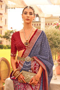 Navy Blue  Silk Saree With Blouse Piece