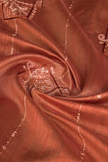 Rust Tussar Silk Saree With Blouse Piece