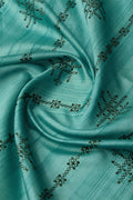 Teal Tussar Silk Saree With Blouse Piece