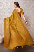 Yellow Tussar Silk Saree With Blouse Piece