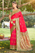 Pink Silk Saree With Blouse Piece