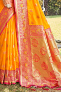 Mustard Silk Saree With Blouse Piece