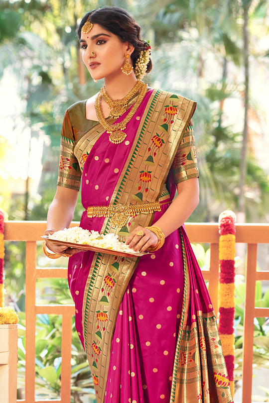 Magenta Pink Paithani Saree