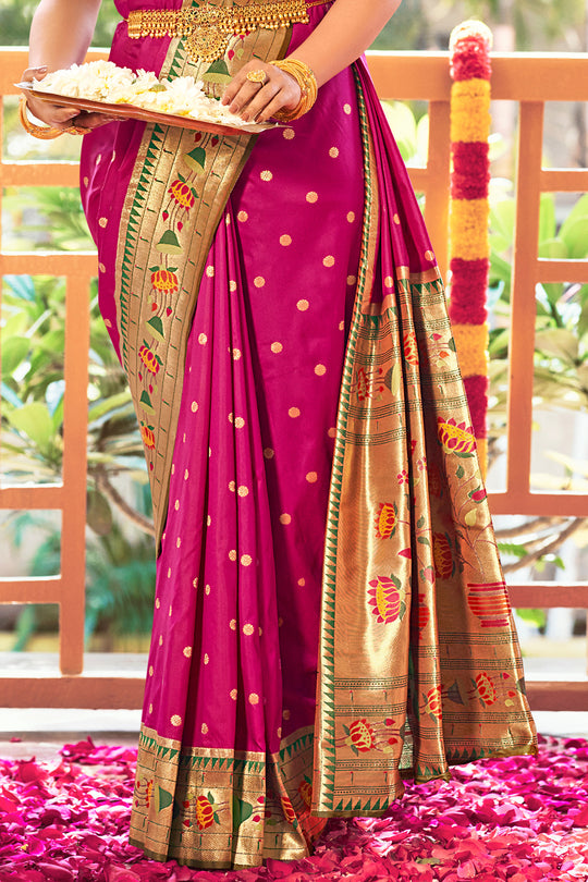 Magenta Pink Paithani Saree