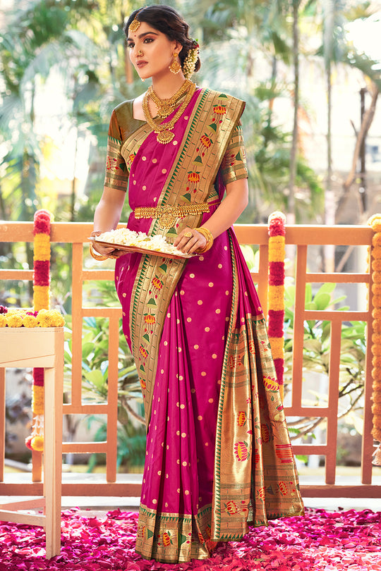 Magenta Pink Paithani Saree