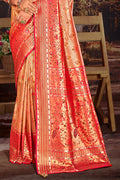 Red Zari Woven Kanjivaram Silk Saree With Blouse Piece