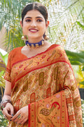 Red Zari Woven Kanjivaram Silk Saree With Blouse Piece