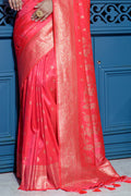 Carrot Red Banarasi Saree